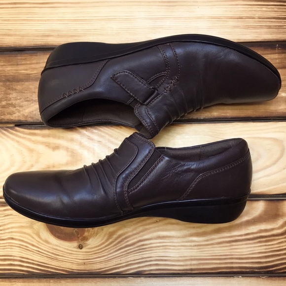 Clarks Everlay Coda Brown Leather Loafers Slip-On Shoes / 13288 / Size 9 - Picture 7 of 10